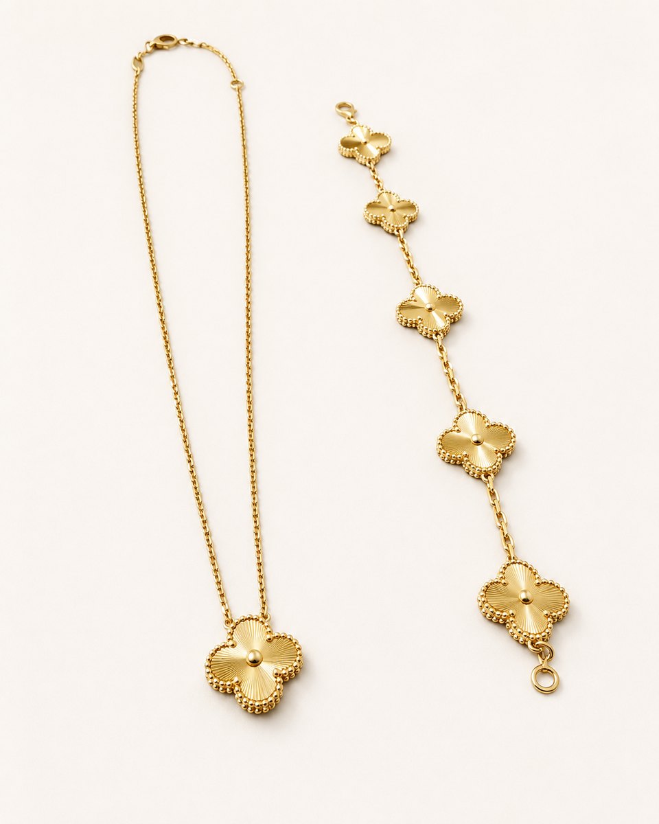 Quatrefoil Set, necklace and bracelet